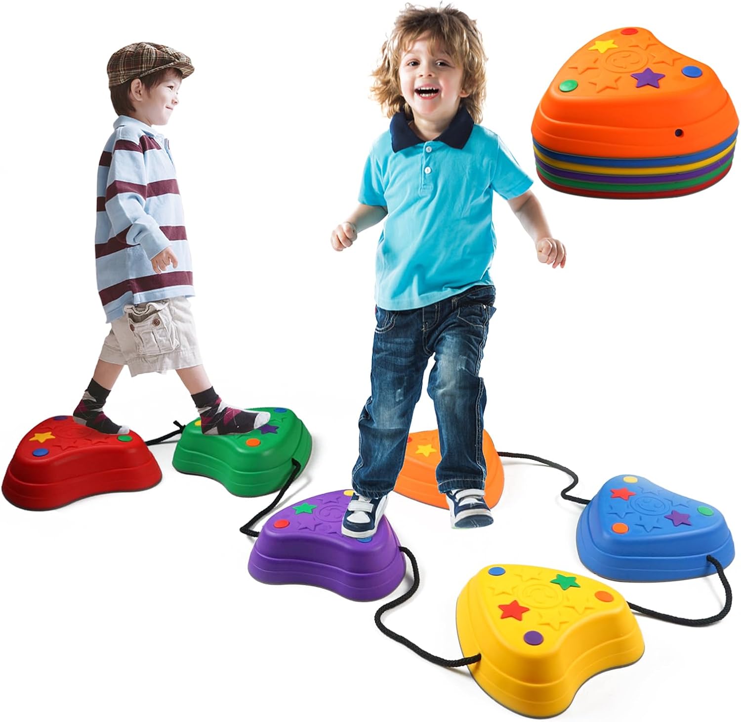 Stackable Balance Stepping Stone Set of Sensory Toy for Toddlers