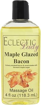 Maple Glazed Bacon Massage Oil, 4 oz, With Sweet Almond Oil and Jojoba Oil