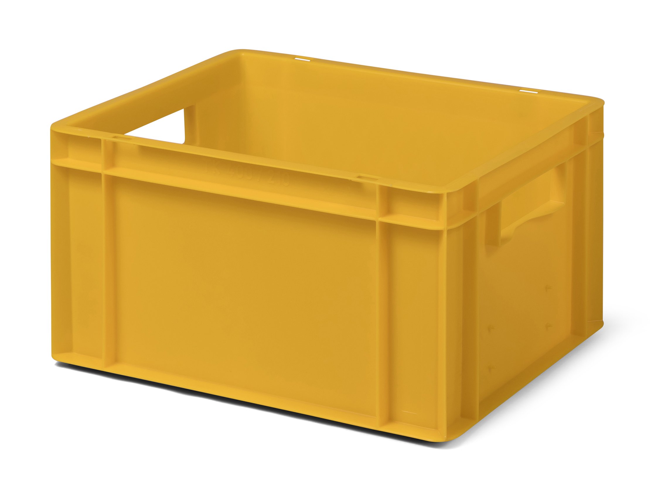 1a-TopStore 4 Stk. Transport-Stapelkasten TK421-0, gelb, 400x300x210 mm (LxBxH), aus PP, Volumen: 19 Liter, Traglast: 40 kg, lebensmittelecht, made in Germany, Industriequalität