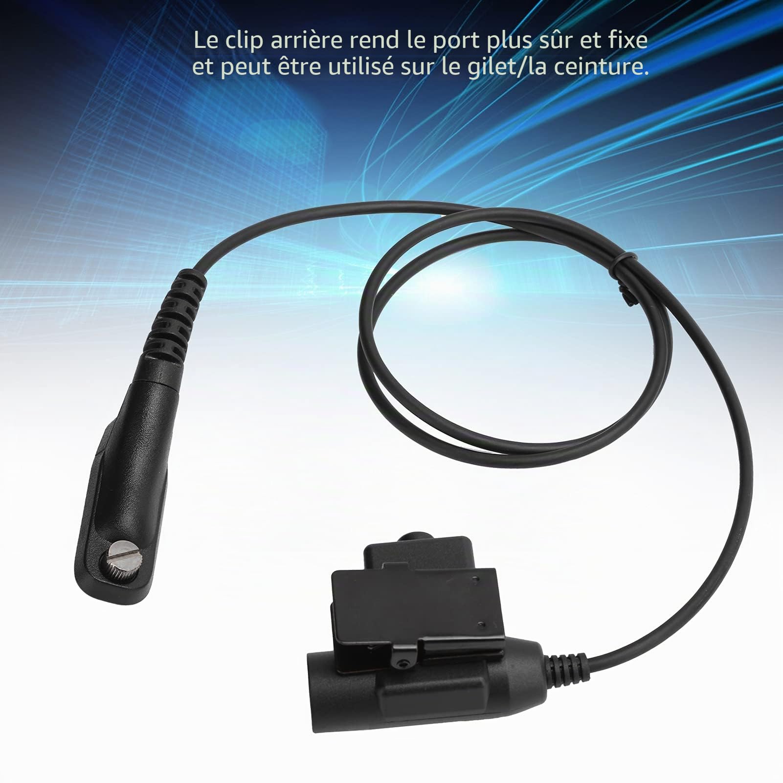 Adaptateur de Casque de Talkie-walkie, Adaptateur de Casque de Remplacement U94 PTT pour Motorola MTP850S XIR P8268 P8200 MTP6550 XPR6350, Noir