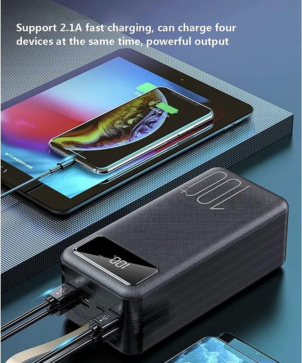 Cargador De Banco De Energía Admite Carga Rápida 80000Mah Capacidad Paquete De Batería 4 Salidas 3 Entradas Protección De Carga Inteligente Para Teléfonos Inteligentes, Tabletas, Consolas De Juegos(Wh