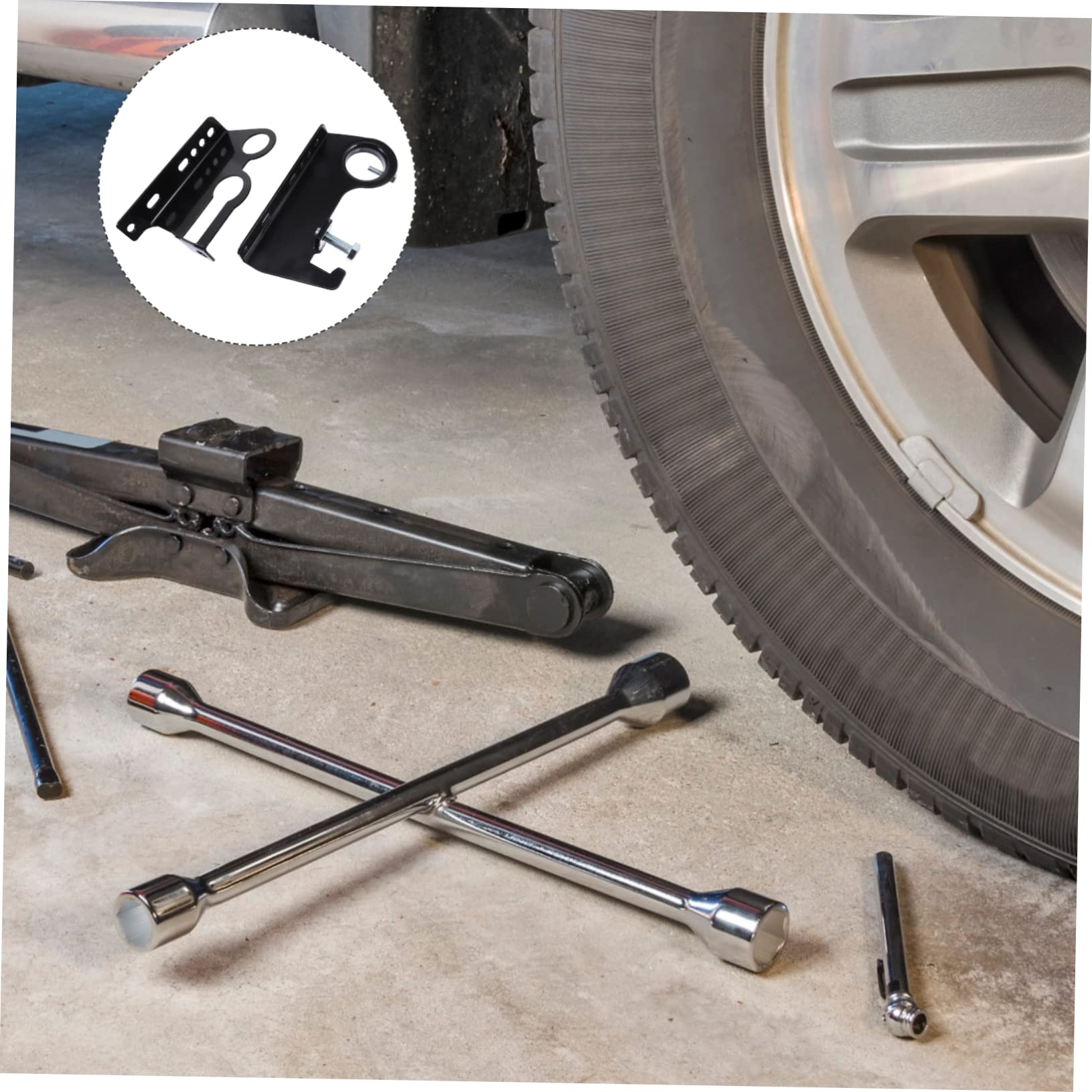 Supvox Schwere Stahl Halterung für Wagenheber zur Montage Am Dachgepäckträger Passend für Offroad Fahrzeuge mit Robustem Design und Einfacher Installation
