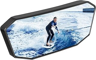 KEMIMOTO Marine Boat Mirror Upgraded Size 10.5 in x 4 in, Universal Boat Rear View Mirror for Ski, Pontoon Boats Water Skiing Sport Wakeboarding Surfing