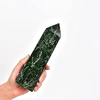 Vista 153 de JIC Gem Extra Large Rare Dendritic Jade Crystal Tower Natural Quartz Crystal Tower Point Wand Large Crystals and Stone Energy Crystal Wand Home
