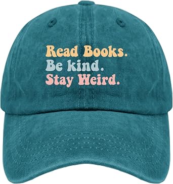 Book Lover Cap Read Books Be Kind Stay Weird Baseball Cap for Women Funny Denim Dad Hats Adjustable