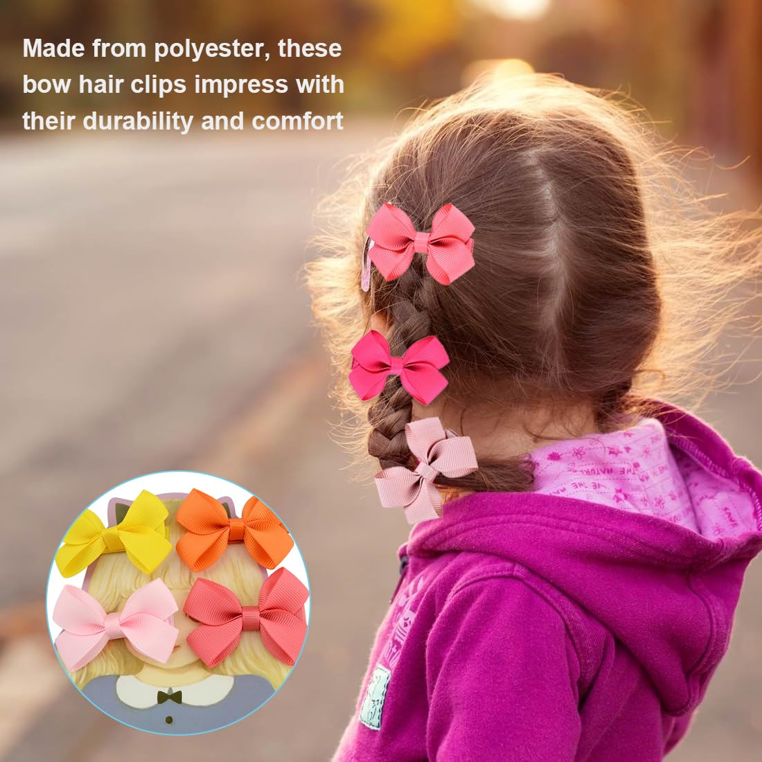 20 Fiocchi Per Capelli Con Fermagli A Coccodrillo - Per Neonato E Bambina, Colorati