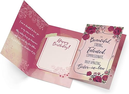 Miniatura 3 de Prime Greetings Tarjeta de cumpleaños para cuñada, hecha en Estados Unidos, ecológica, tarjeta gruesa con sobre de alta calidad de 5 x 7.75