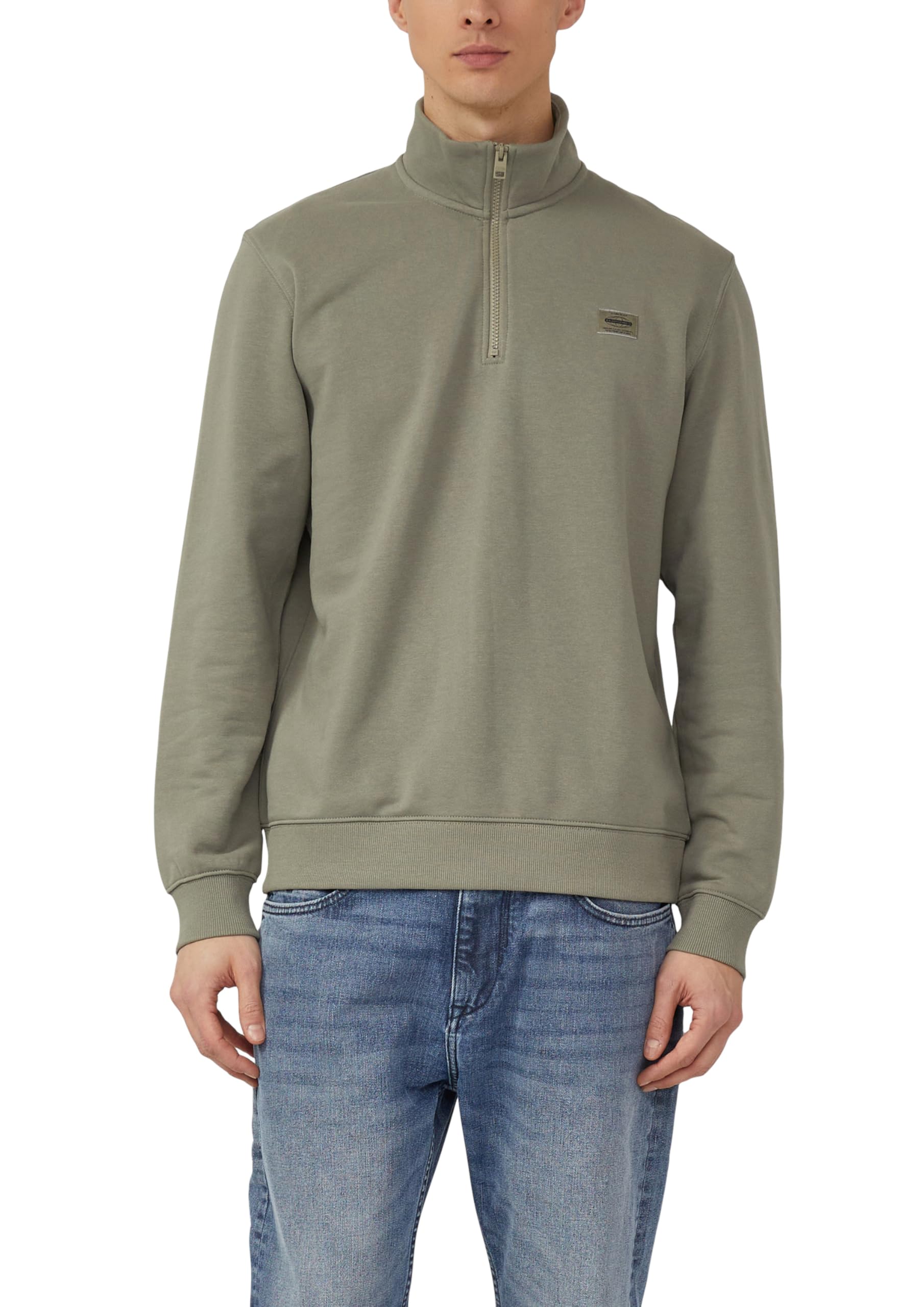 s.Oliver Sweatshirt mit Troyer-Kragen und Logo-Patch