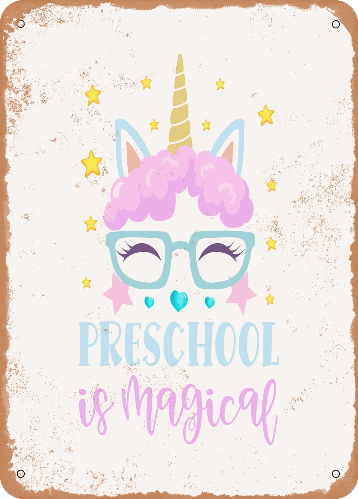 Metal Sign - Preschool is Magical - 2 - Vintage Look home decor