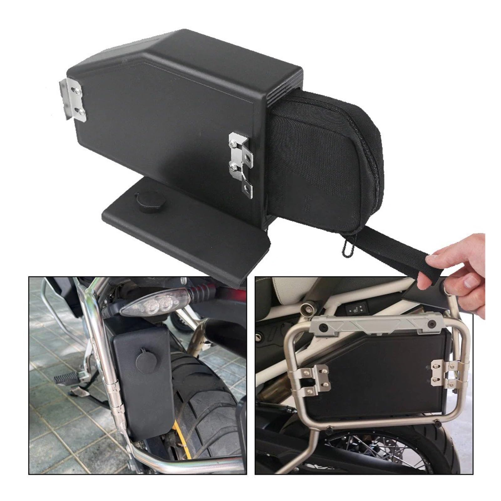 Tnbru Borsa Porta Attrezzi per Motocicletta ABS 5L Montaggio Su Sedile Nero