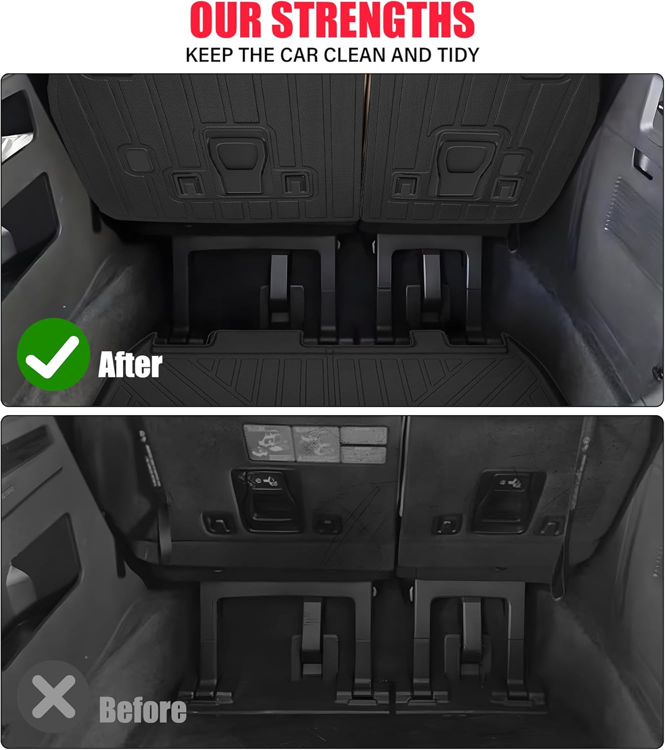 Floor Mats for 2025 2026 Kia Carnival MPV Hybrid 8 Seats (Not for Fuel) Trunk Mat with Backrest Mat All Weather TPE Rubber Floor Liner Set Cargo Liner for 2025 Kia Carnival MPV Hybrid Accessories - Image 4