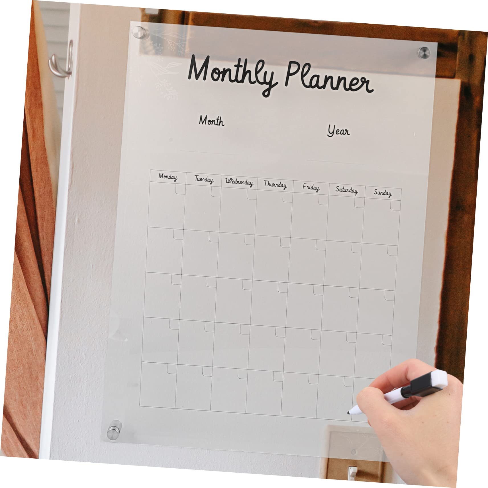 Tablero de Planificación Semanal Claro Acrílico 1 Juego, Borrable