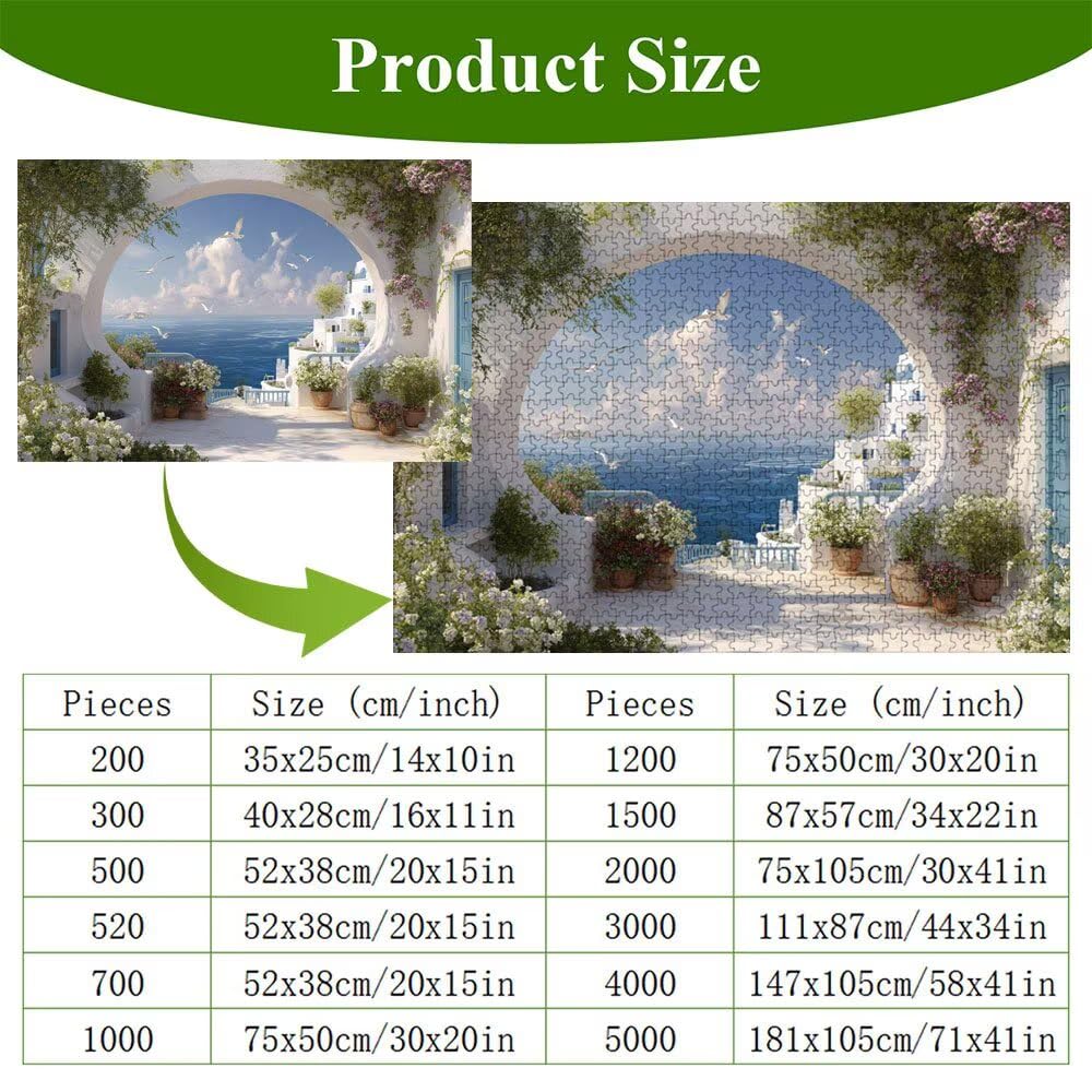 5000 Pezzi Puzzle Adulti - Oceano & Piccola città - Fabbricazione in Legno Robusto (Forma Classica) - Decorazione Murale con Poster - Prodotto Riservato ad Adulti e 14 Anni in Su (181x105cm) P3#422