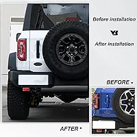 Vista 4 de CONGCONG Emblema para Ford Bronco, superposición de 5 pulgadas para portón trasero emblema ovalado de bandera americana negra para Ford Bronco Negro