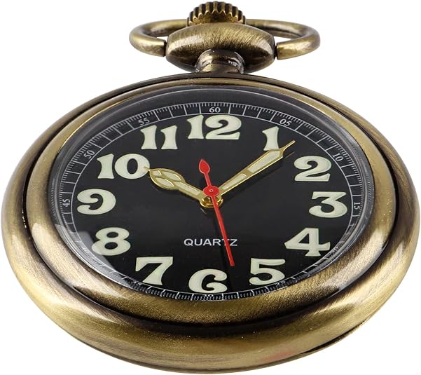 Classic Uncovered Men's Pocket Watch, Pocket Watches with Chain for Men
