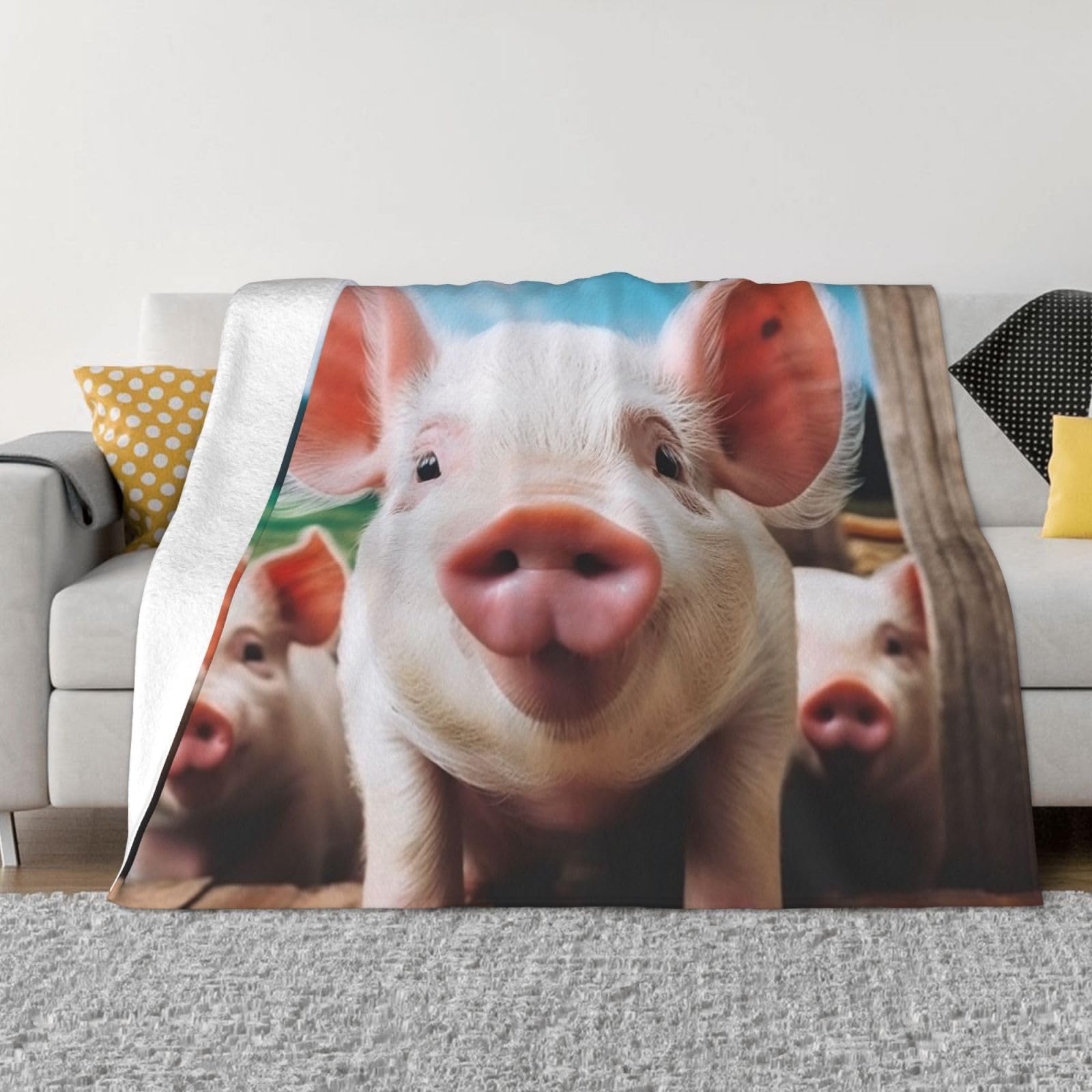 Couverture micro-polaire souriante ultra douce en flanelle supérieure