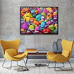HUADADA 1000 Piece Puzzle for Adults - Crazy Colorful Monsters - 19.68" x 27.56" - Jigsaw Puzzle - Paper - 1000 Pieces - 1 Set - Ages 14+