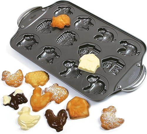 Norpro 3967 - Sartén antiadherente para galletas de granja 12 tazas 169 x 110 x 05in color negro disponible en Yaxa Colombia