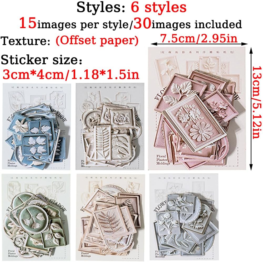 180PCS Vintage Flower Plant Scrapbooking Stickers Set Retro Scrapbook Stickers for Planners Journaling Aesthetic Planner Journal Sticker for Craft Calender Waterbottle Scrapbook Stationery Accessories