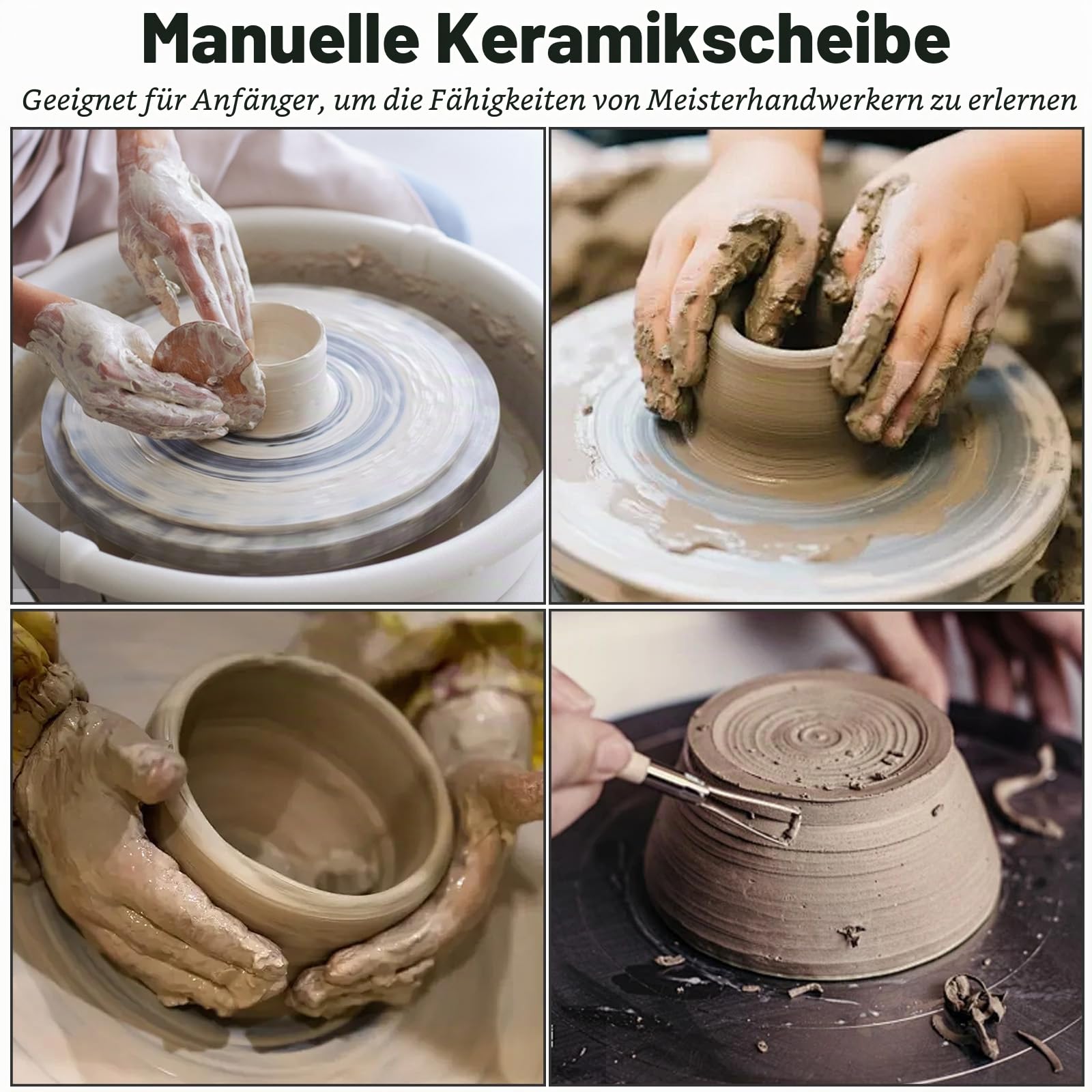 Töpferscheibe, 25cm Aluminium Drehscheibe Craft Clay Drehteller, 360° Rotating & Non-Slip, Doppelseitiges Töpferrad, DIY Tonwerkzeuge Doppelseitige Kuchenkeramik-Drehscheibe für Keramik Ton Skulptur