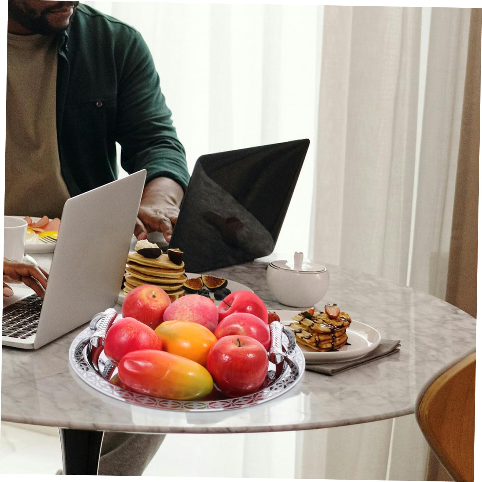 Yardwe Vassoio per Frutta Secca in Acciaio Inox e Plastica per Snack Noci Caramelle e Piccoli Oggetti Design Elegante per Uso Domestico