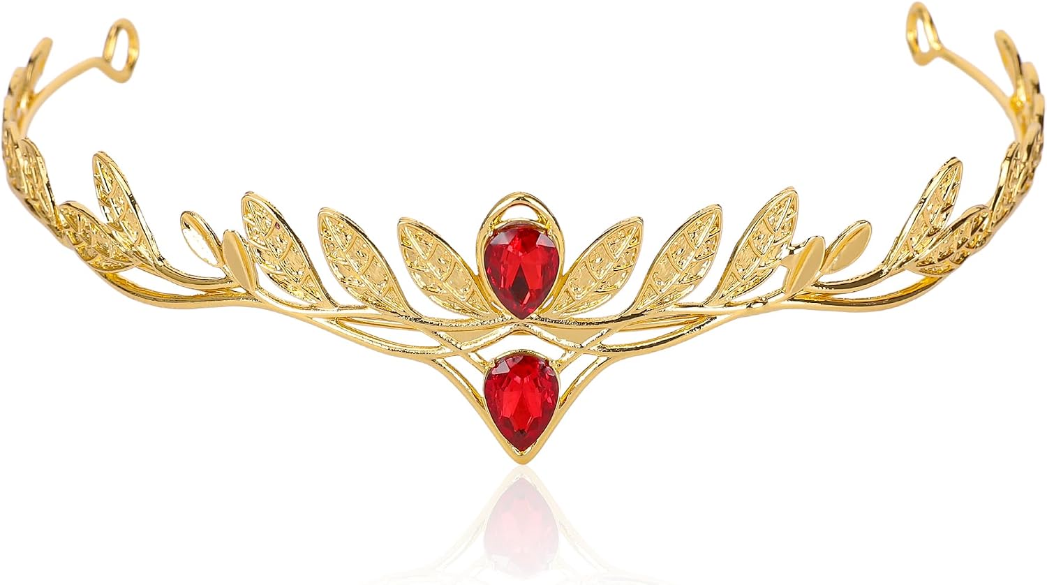 Fairy Elf Crown Leaf Circlet Rhinestone Crown Viking Headwear