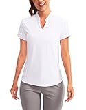 Obla Women's Golf Polo Shirt V-Neck Short Sleeve Collarless Quick Dry Tennis Running T Shirt Golf Tops for Women