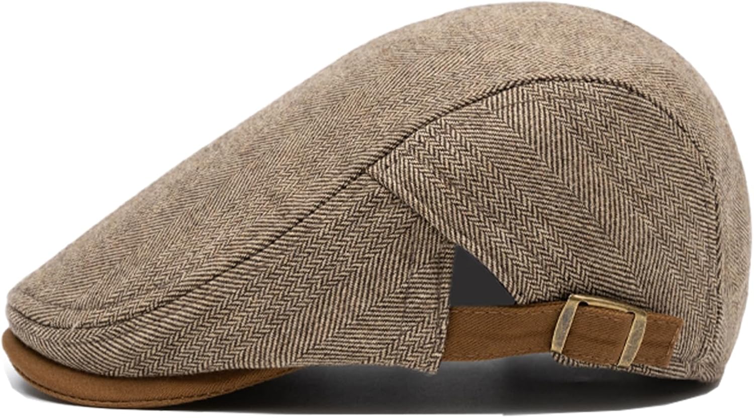 meioro Men's Cotton Flat Cap Herringbone Tweed Newsboy Hat Adjustable Wool Blend Hats Gatsby Cabbie Ivy Caps - Image 3