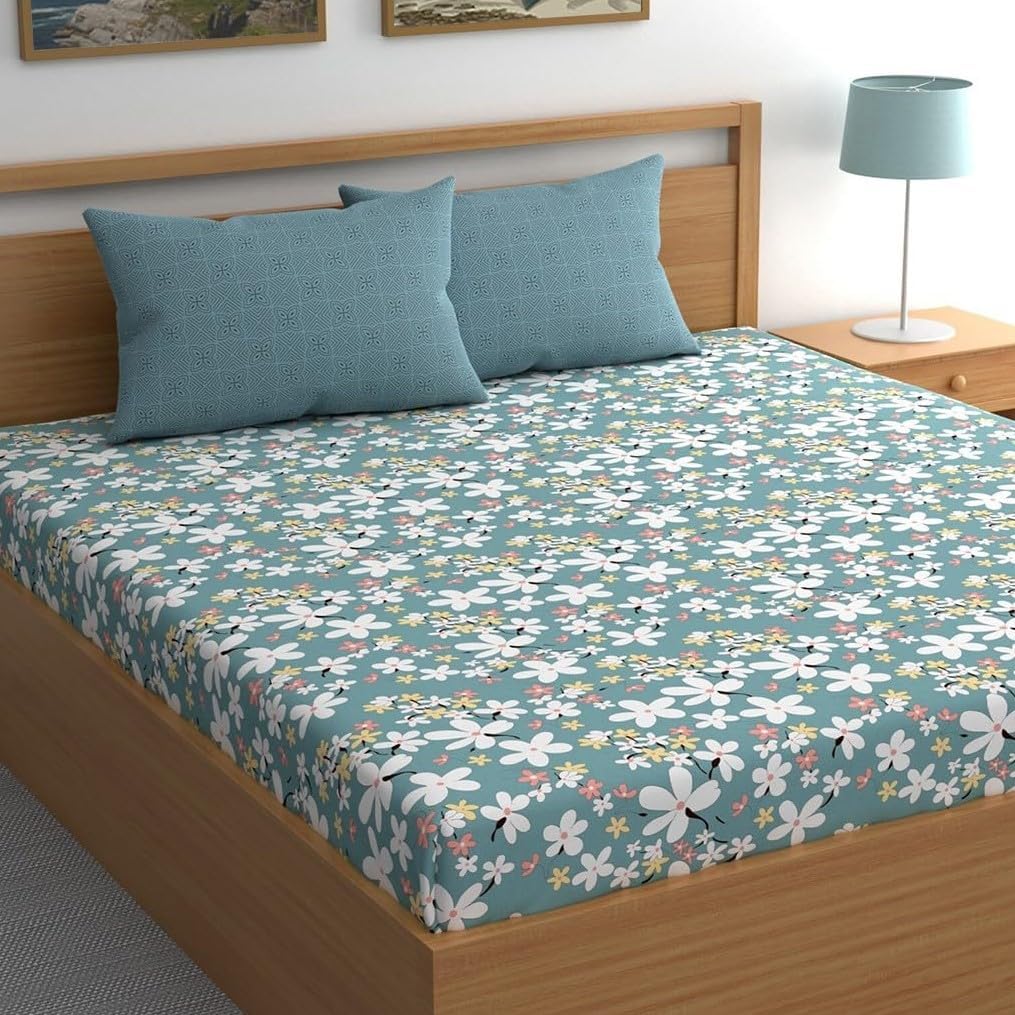 LOOMLYFE Pink Floral Fitted Sheets - Queen Size -23