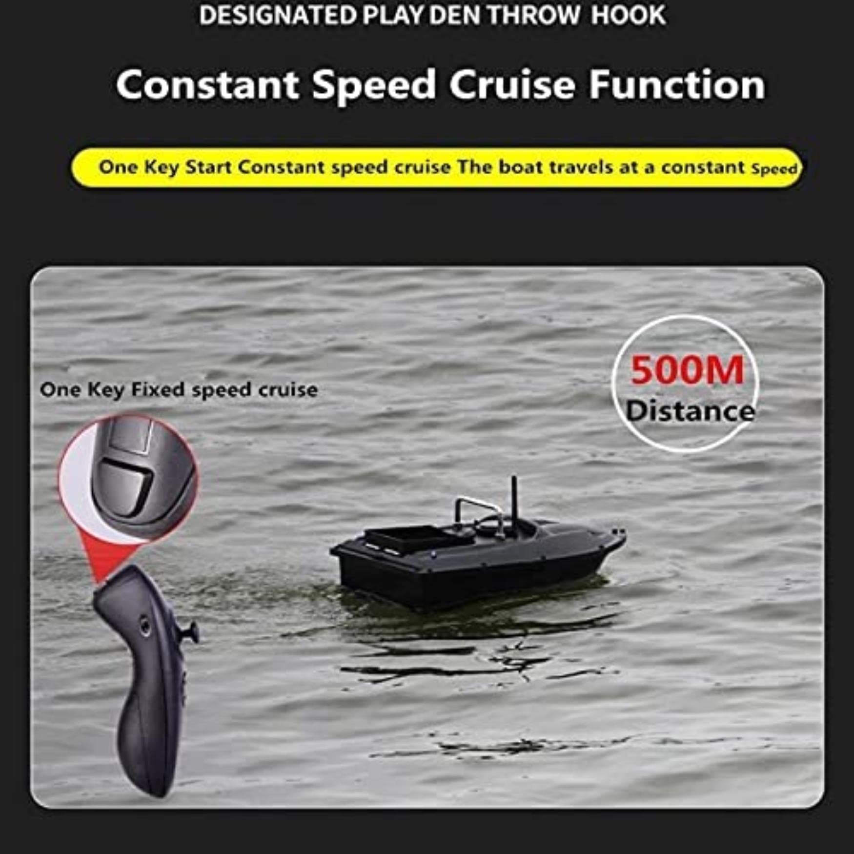 Nueva Función De Control De Crucero Inalámbrico Inteligente Barco Señuelo RC 500 Metros 1,5 Kg Motor Doble Impulsado Buscador De Peces De Luz LED Barco Pesquero RC
