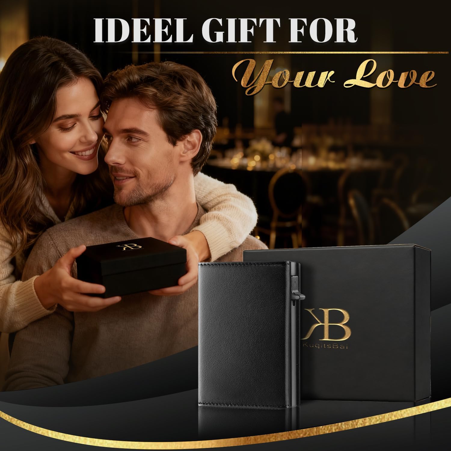 Wallet for Men with Card Holder, Smart Mens Wallet Pop Up with RFID Blocking, Wallet Magnetic Closure for 10-14 Cards, ID Window, Cash Slot - Ideal Gifts for Men (Black) - Image 6