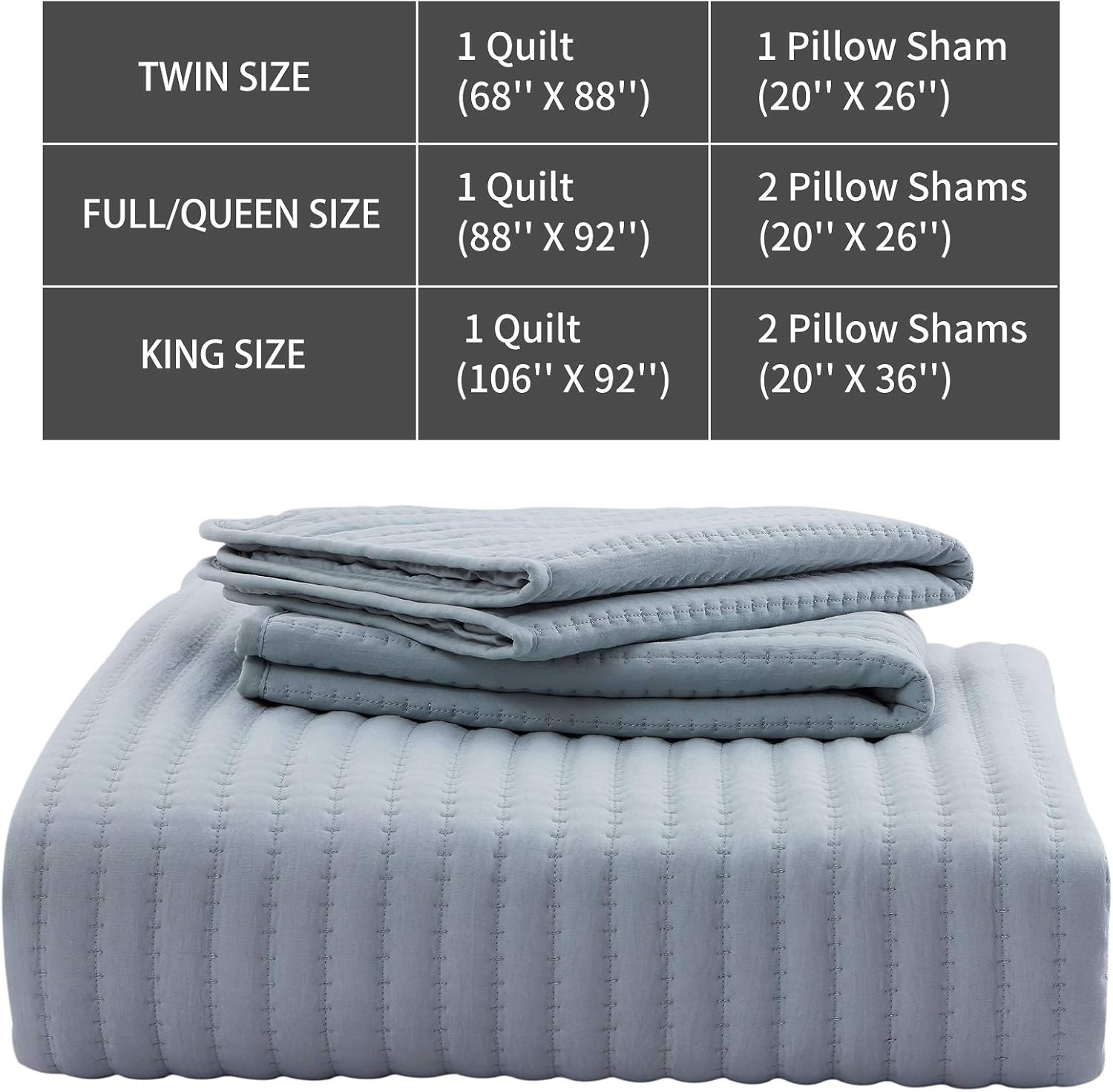 SEMECH King Quilt Set Bedspread Coverlet, Lightweight Quilted Bedspread King Size, Microfiber Coverlet Quilt Cover Set, 3 Piece Includes 1 Quilt and 2 Shams