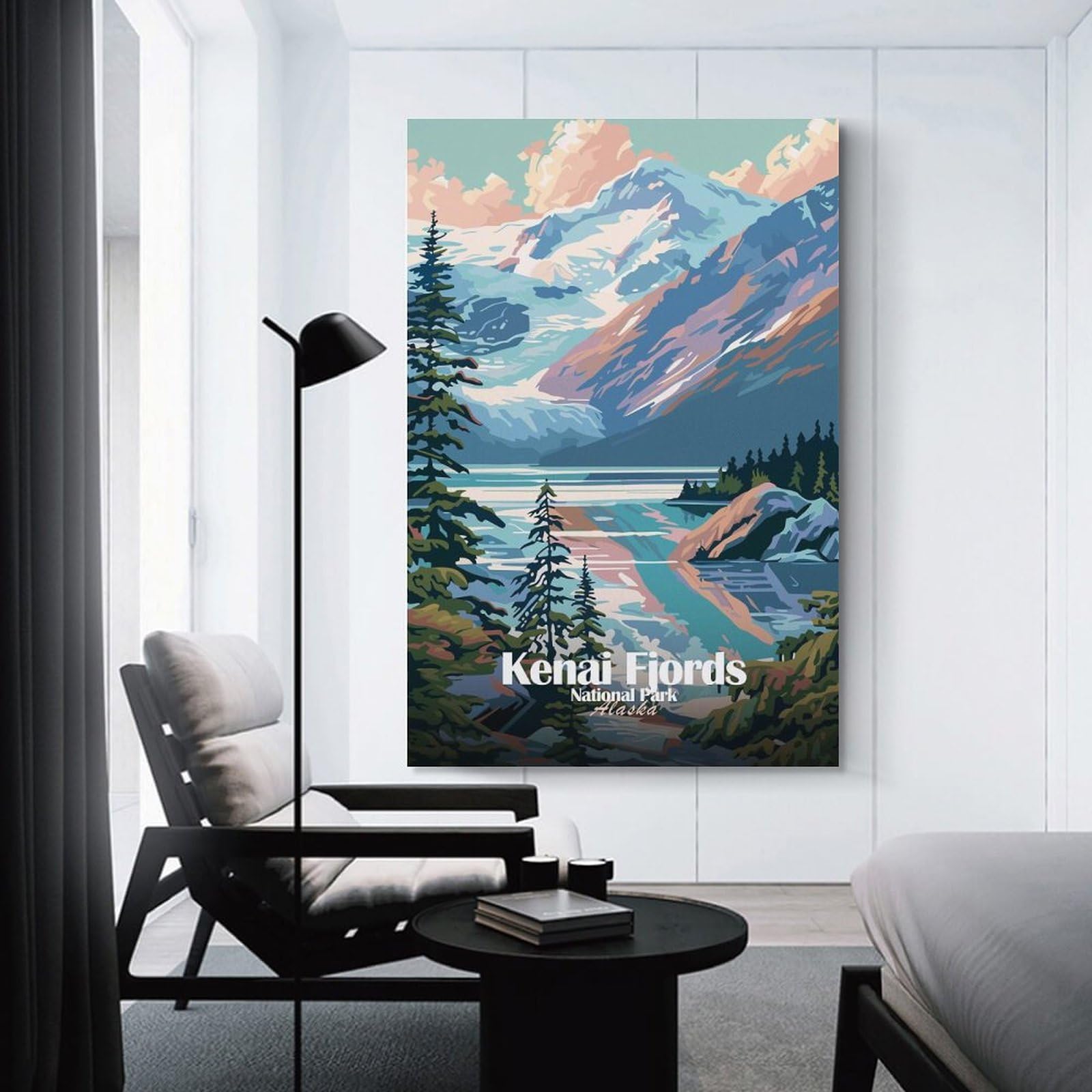 Junmoney Wall Art Print Kenai Fjords National Park, 20x30inch(50x75cm), for Living Room, Bedroom Or Apartment Walls, Modern Wall Decor for Cosy Interiors