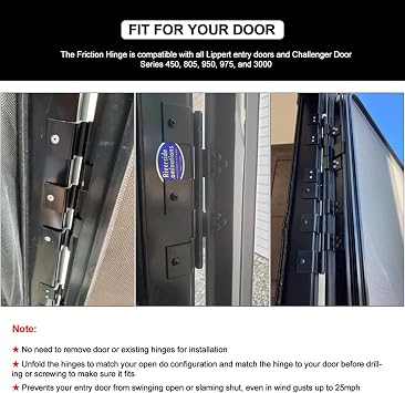 Replacement Entry Door Friction Hinge Kit with Screws for Entry Doors Door 5th Wheel Travel Trailer Motorhome Replacement Accessories