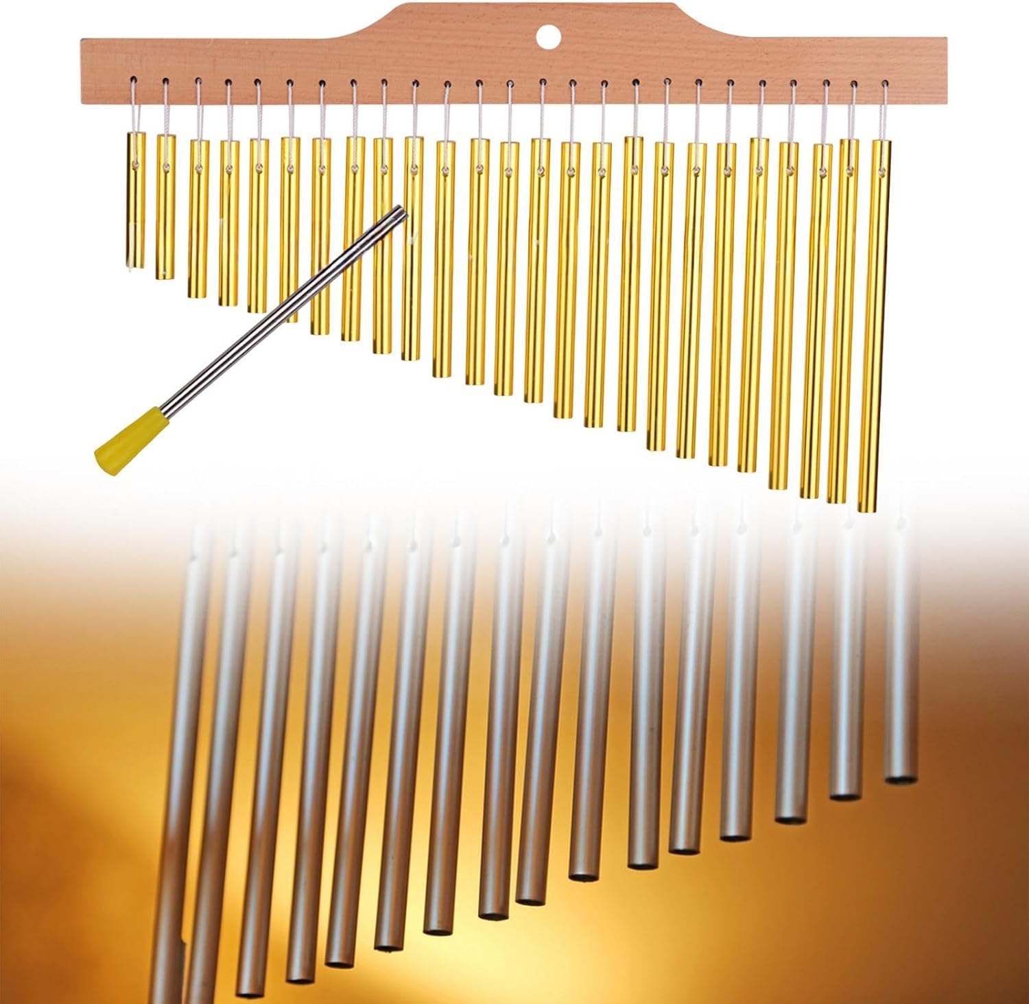 Simhoa 25 Note Wind Chimes for Music Education And Classroom Use, Gold