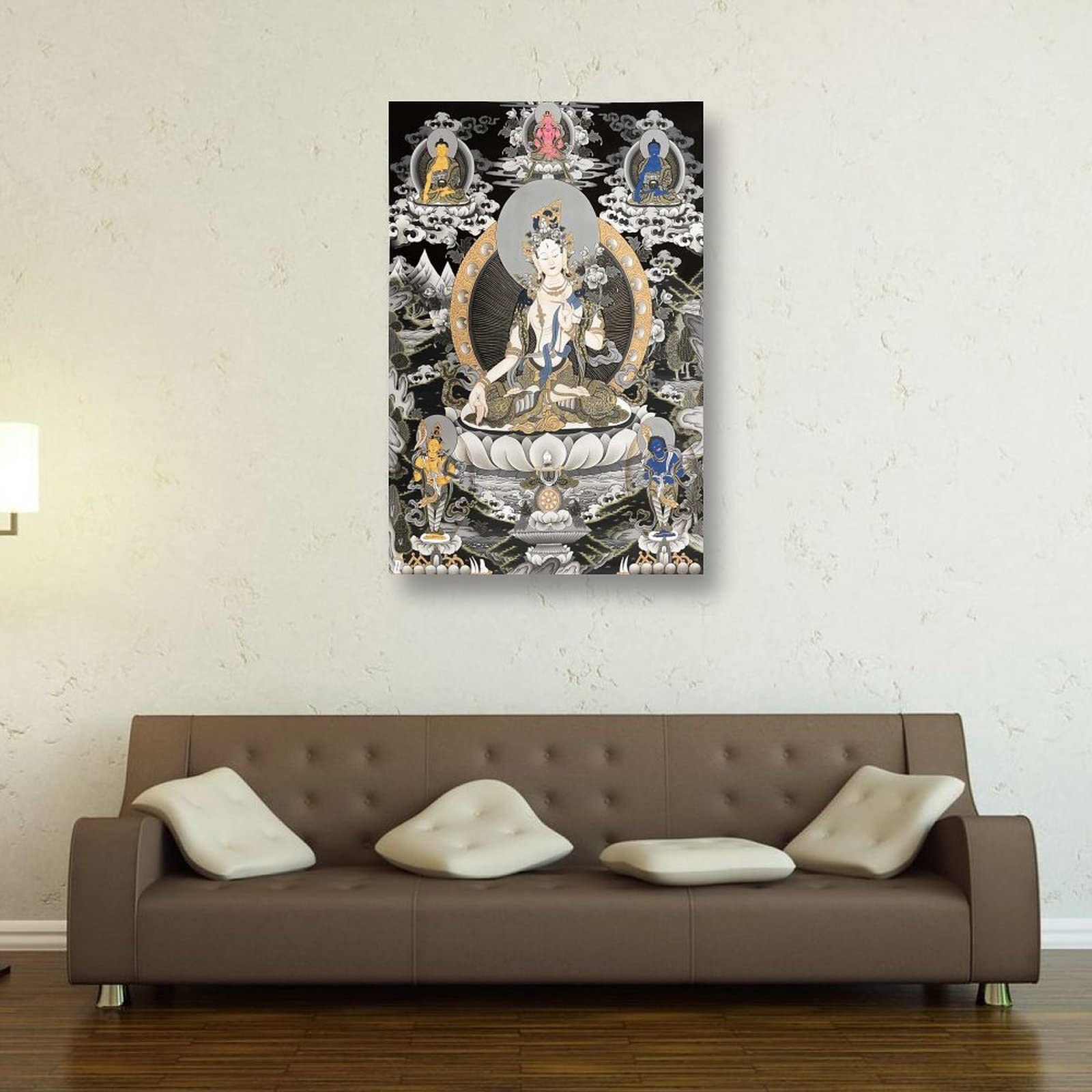 Tara bianca con Medicina Buddha Buddismo Religione Meditazione Poster Decorazione per la Casa Poster Decorazione per la Camera da Letto Decorativa Estetica 60 x 90 cm