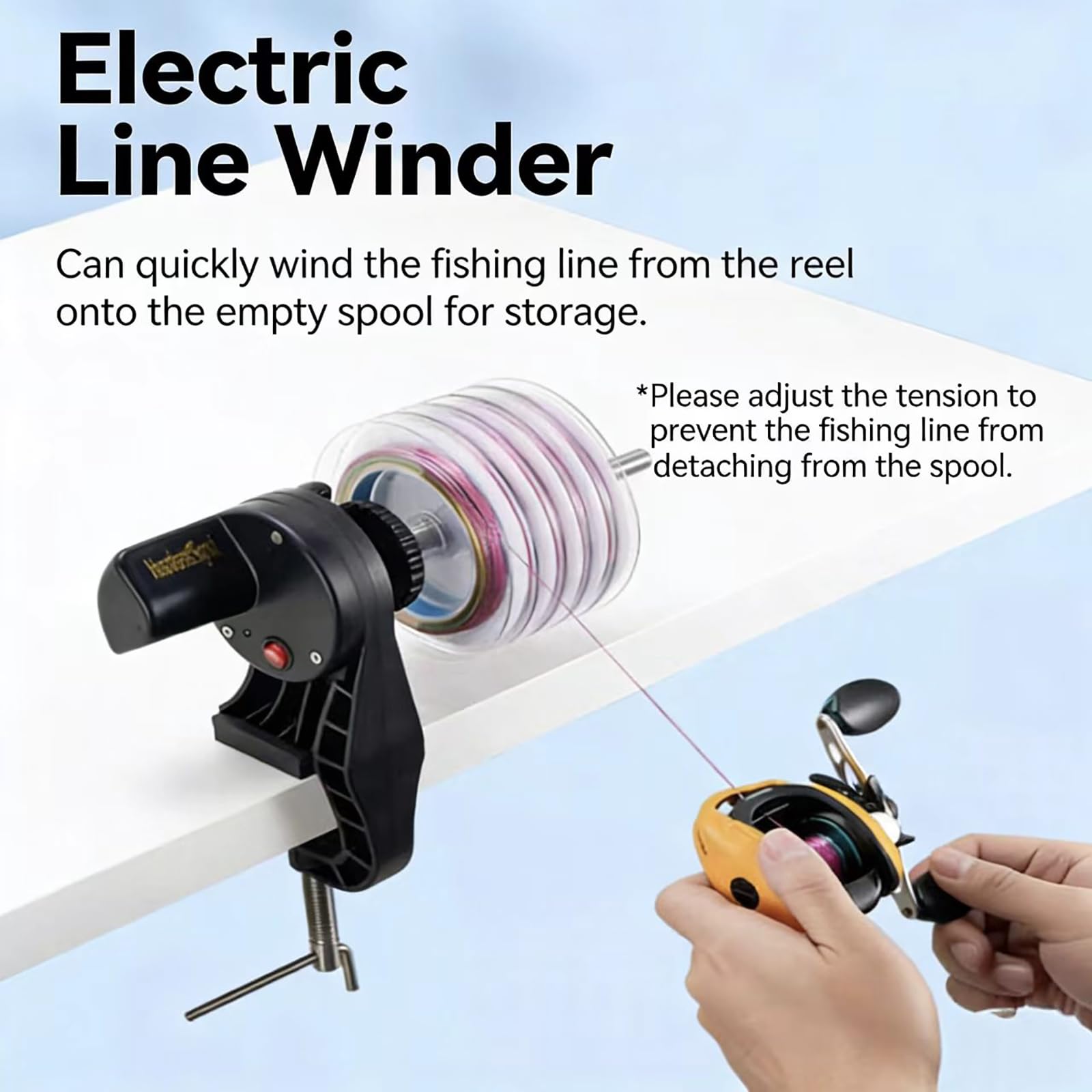 Bobinadora Eléctrica Para Hilo De Pescar, Bobinadora Portátil Para Carretes De Pesca, Bloqueo De Bloqueo De Carrera De 0-42 Mm, Para Carretes De Pesca, Regalos De Pesca Diseñados Específicamente