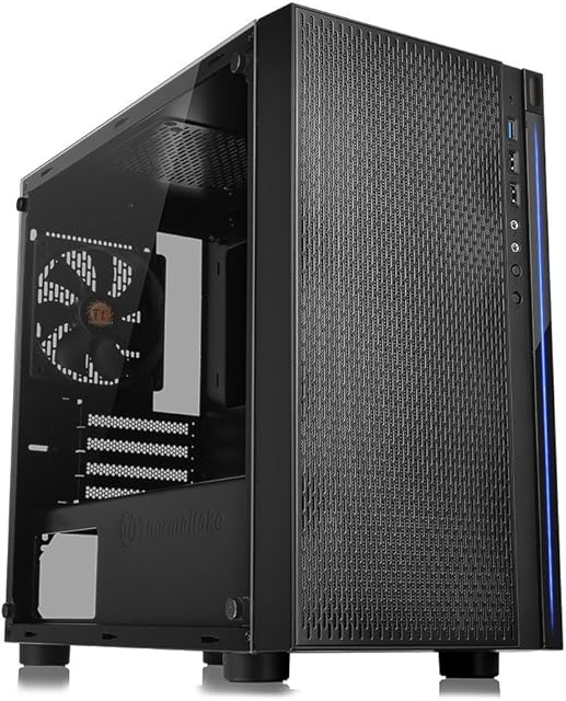 Thermaltake Versa H18 Tempered Glass Black Spcc Micro ATX Gaming Computer Case CA-1J4-00S1WN-01
