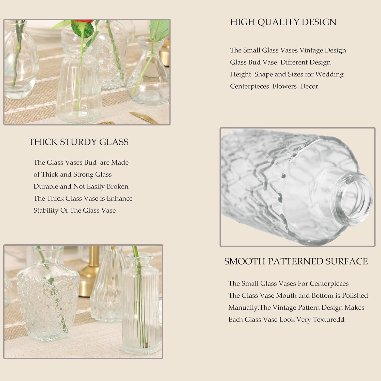 Juego De 32 Jarrones De Vidrio, Jarrones De Vidrio Pequeños