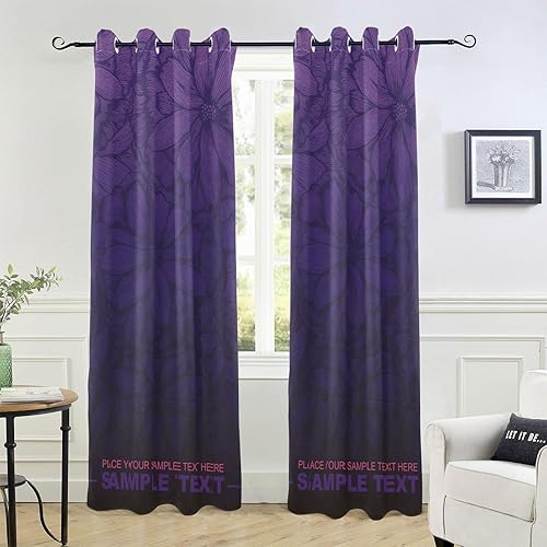 Miniatura 6 de Blackout Curtains for Bedroom Curtains Blackout for Bedroom & Living Room 84" Room Divider Bathroom Curtains cortinas para cocina Floral Illustration
