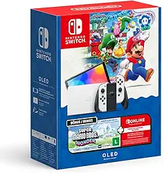 Bundle Nintendo Switch OLED + Super Mario Bros. Wonder + 3 Meses de Assinatura Nintendo Switch Online