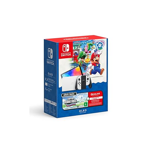 Bundle Nintendo Switch OLED + Super Mario Bros. Wonder + 3 Meses de Assinatura Nintendo Switch Online