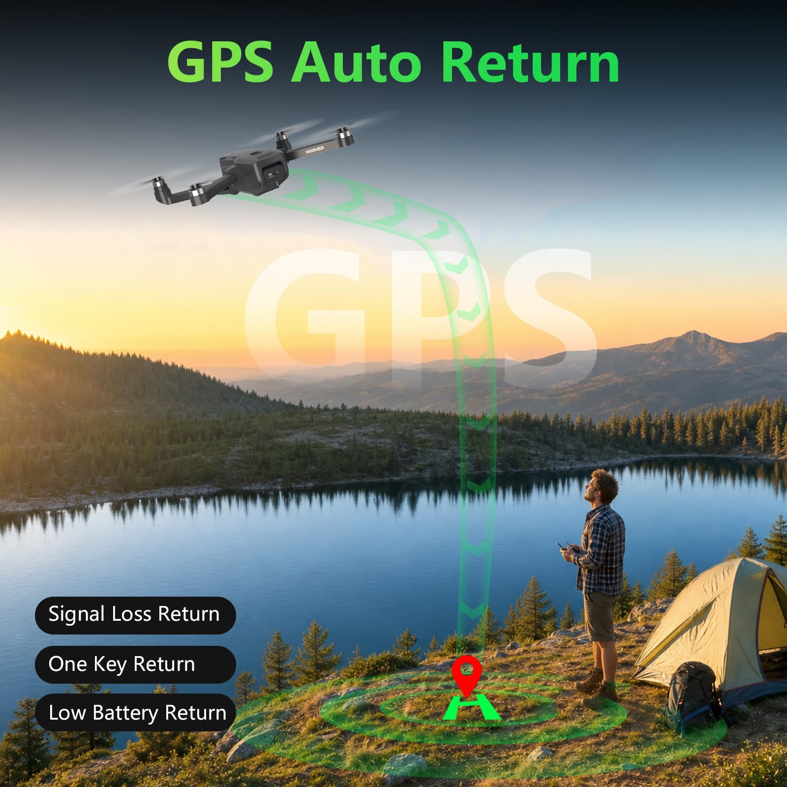 Dron GPS con Cámara EIS 4K, Pantalla FPV 4,5", Transmisión 5GHz, Dron Plegable con Motor Sin Escobillas, Retorno Automático, Sígueme, Control Gestual, para Adultos/Niños/Principiantes, Menos de 249g