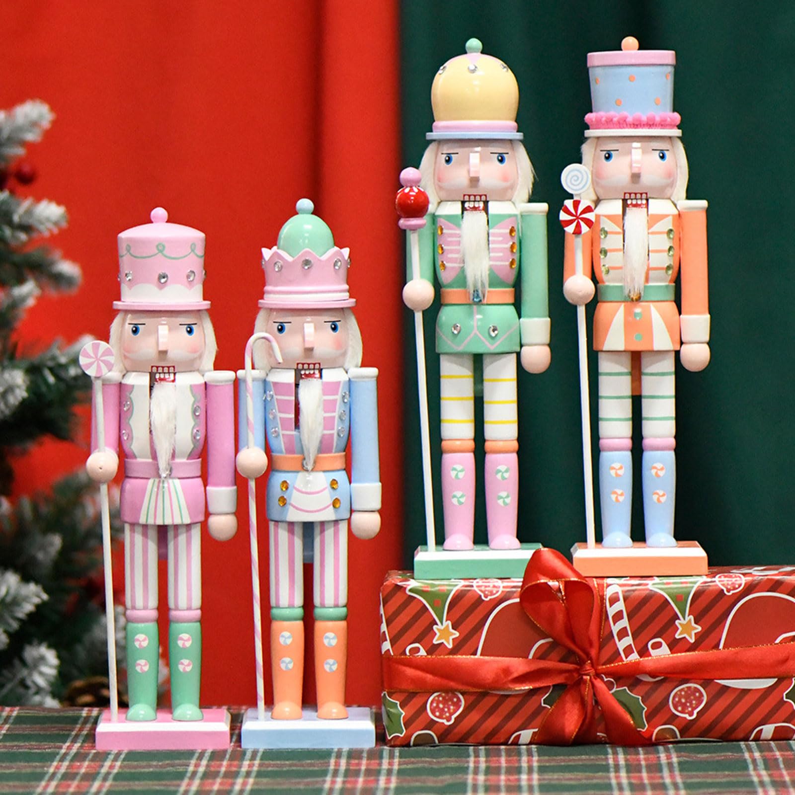 Auniq Soldat Casse Noisette, Décor Figurine de Soldat Roi Casse Noisette en Bois, 38cm Hauteur Casse Noisettes Décorations de Noël Ornement de Poupée pour Fête du Festival Cadeaux de Noël