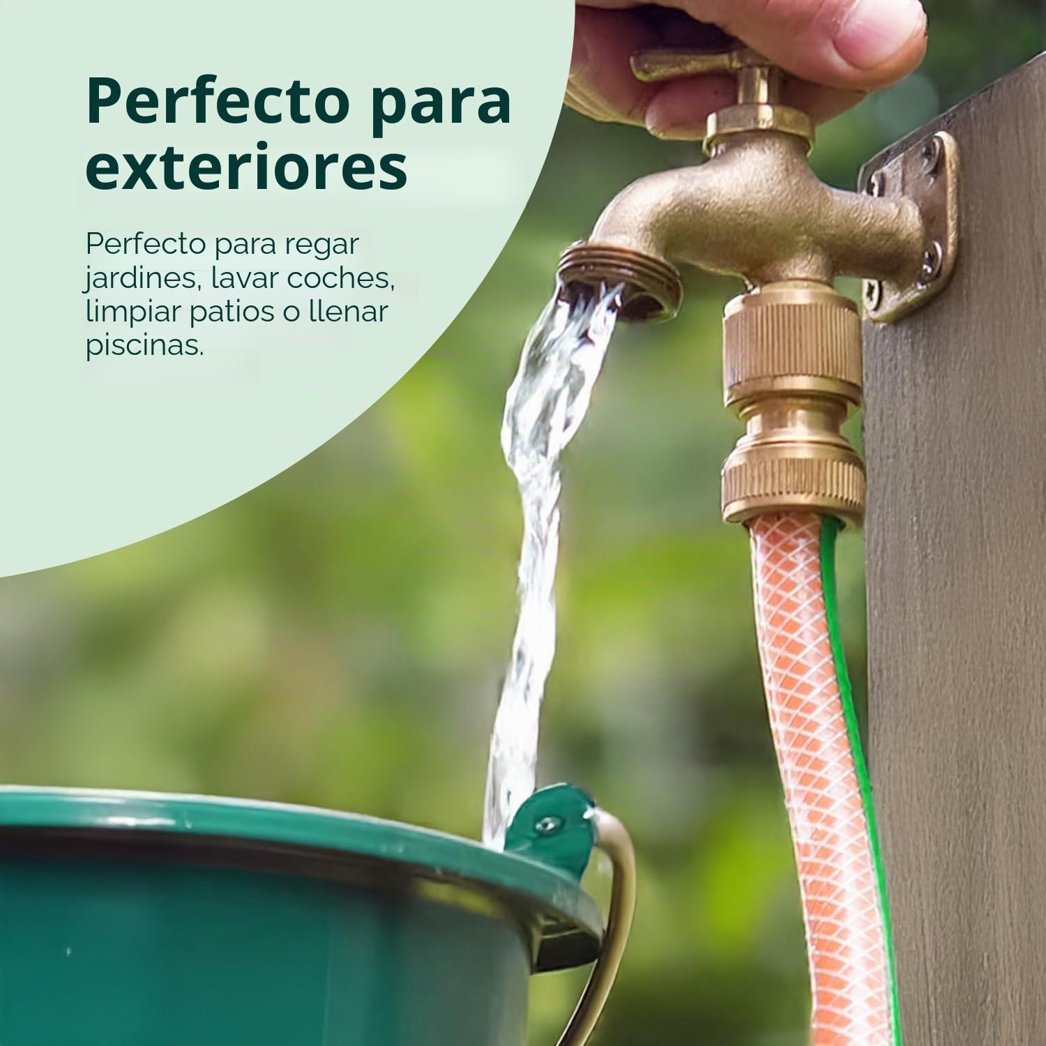 Flatro Grifo de latón para cualquier lugar con rosca de latón ¾ BSP | Grifo exterior con tornillo y tacos de pared | Grifo de jardín exterior de 80 mm x 80 mm x 40 mm Grifo Bib Union | Grifos de latón
