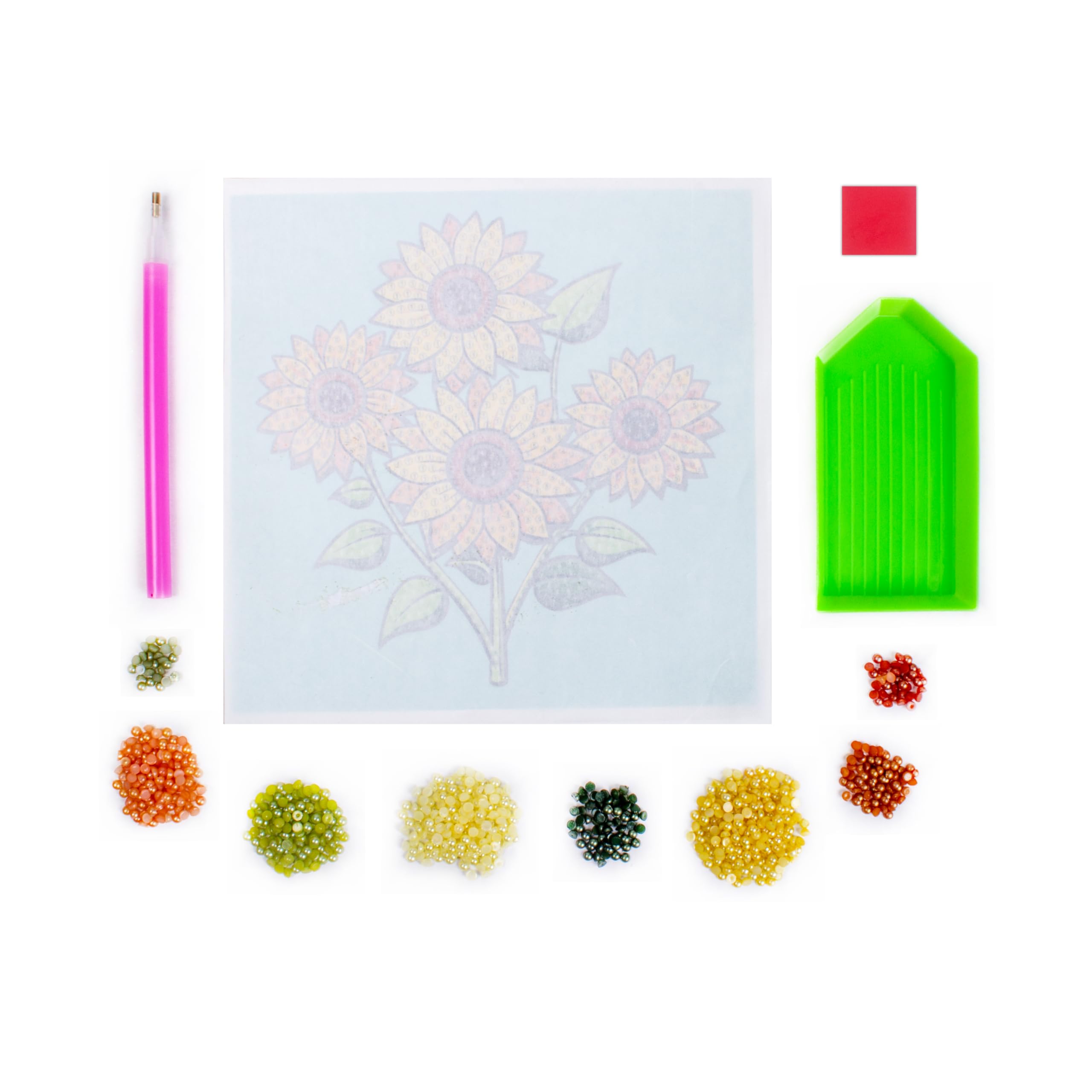 Little Birdie DIY Make Your Own Pearl Art Decor Kit Sunflower Bunch 1 Box - Image 3 thumbnail