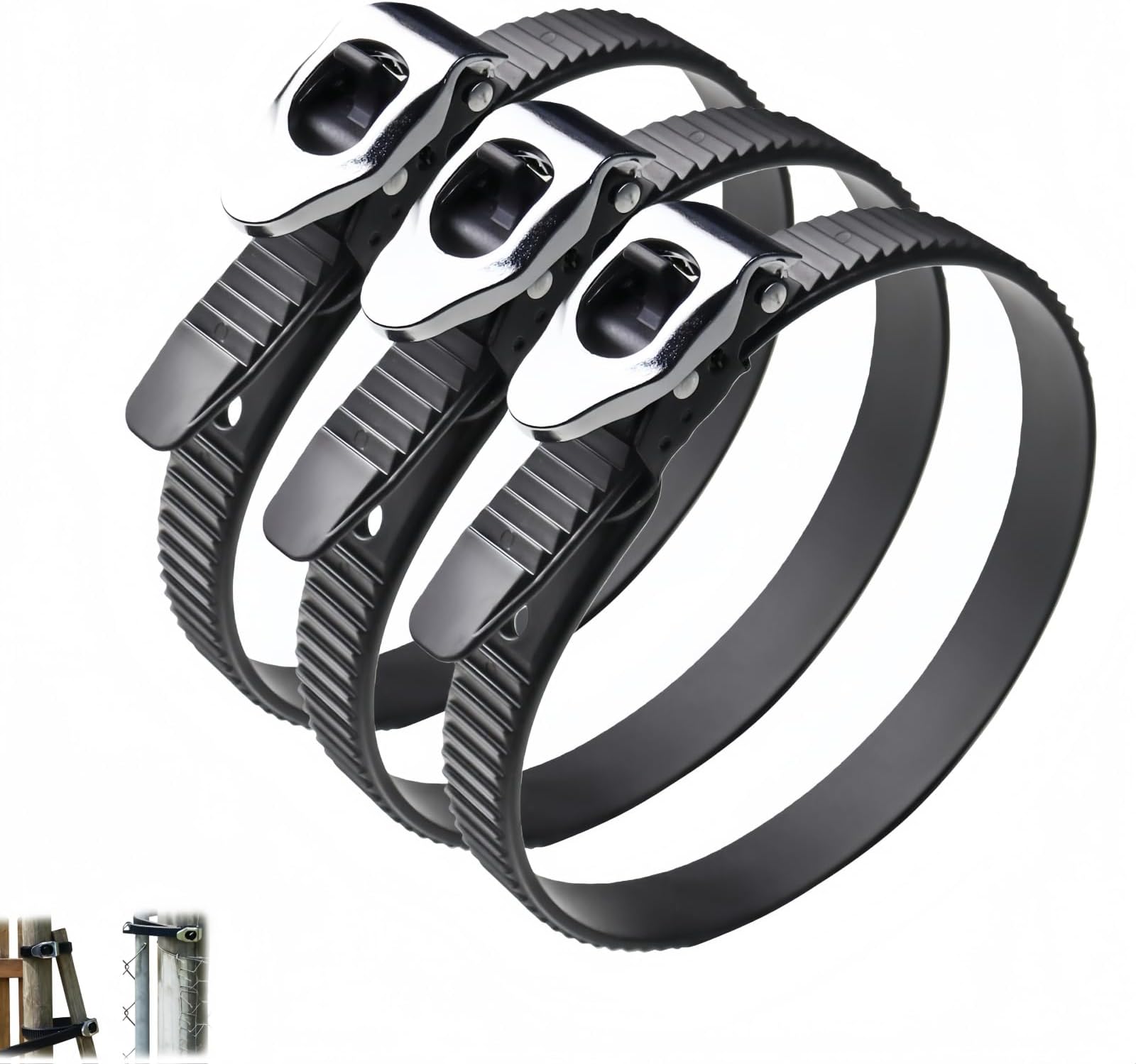 Heavy Duty Grip Lock Strap Adjustable Grip Lock Strap Heavy-Duty Lockable Tie Down Straps Reusable Stainless Steel Buckle Secure Anything for Home & Worksite (3, 12.5IN)