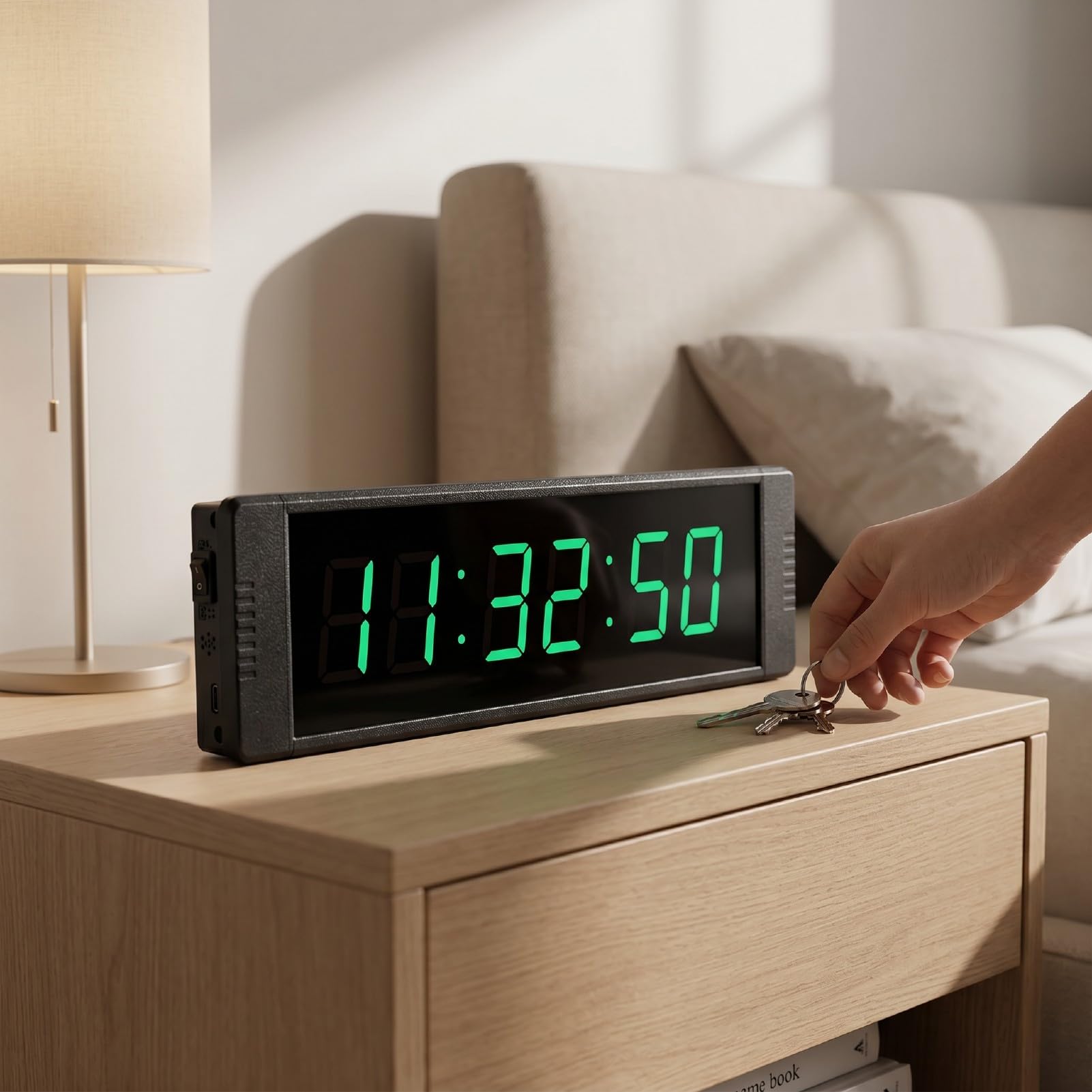 Fafeicy Minuterie de Compte à Rebours LED, Télécommande à Affichage Vert