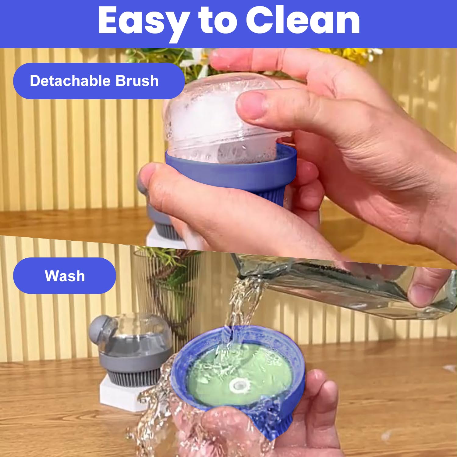 Pet Bath Brush for Dogs Cats Soft Silicone Cat Shampoo Dispenser Brushes, Long And Short Hair Dog Grooming Brush - Image 4