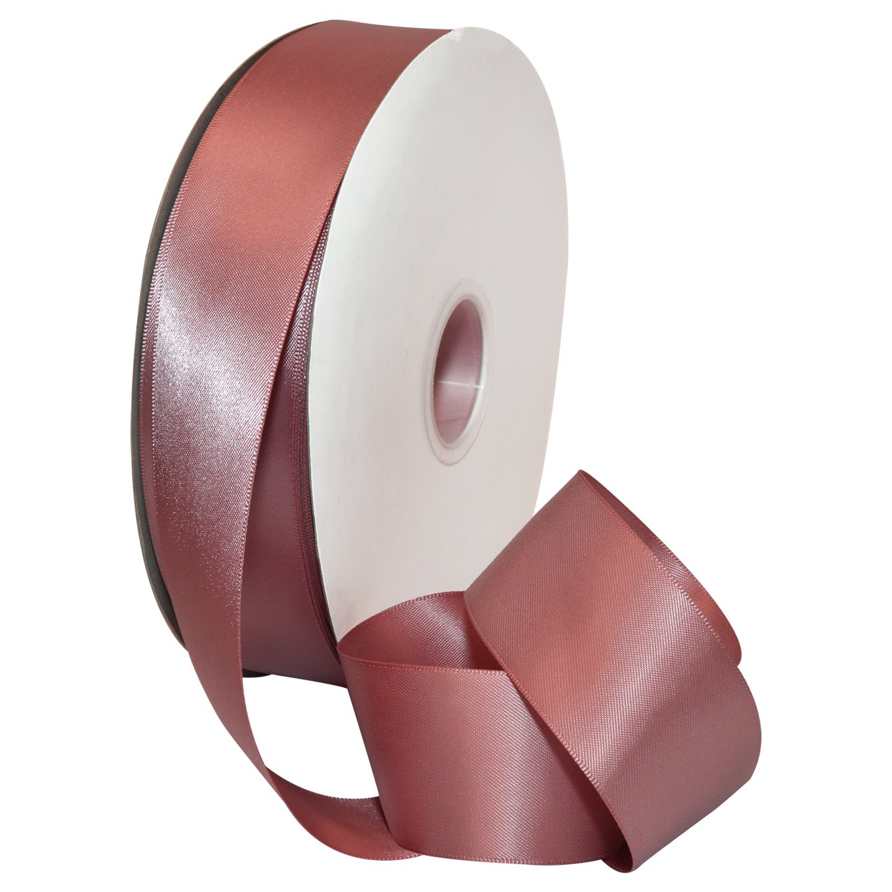 Morex Ribbon Women's Rosy Mauve Double Face Satin Ribbon 1.5" X 100 Yd Ribbon For Gift Wrapping, Birthday Gift Cards, Satin Dress For Silk Ribbons For Crafts, Wedding Gifts For Couple